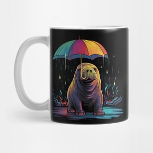 Walrus Rainy Day With Umbrella Mug